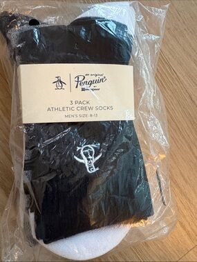 Original Penguin Black & White Athletic Crew Socks - 3 Pack